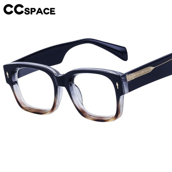 CCspace Unisex Full Rim Square Tr 90 Titanium Eyeglasses 56737 Full Rim CCspace