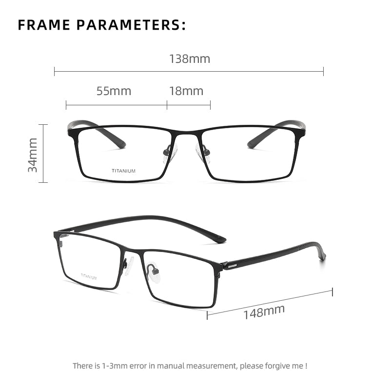 Reven Jate Unisex Full Rim Square Titanium Eyeglasses P9850 Full Rim Reven Jate