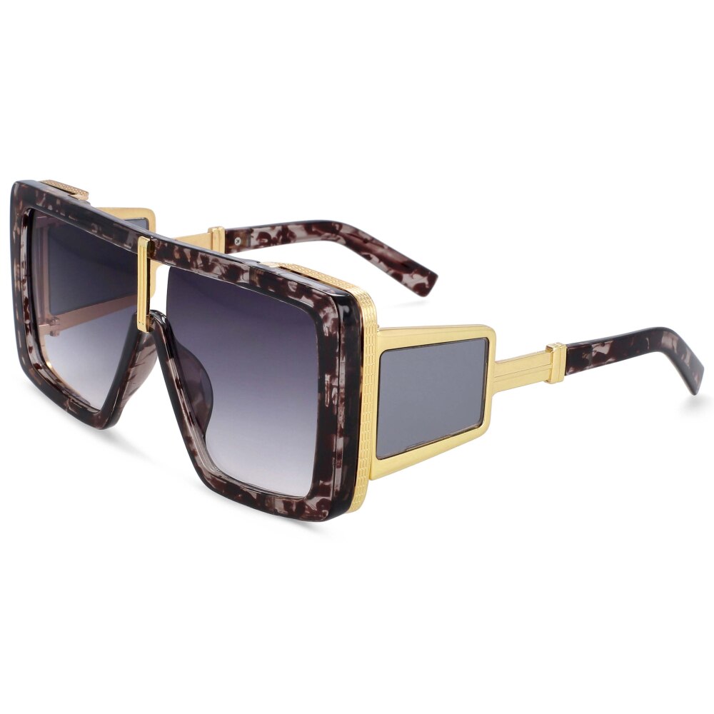CCspace Women's Full Rim Oversized Square Resin Double Bridge Frame Sunglasses 54222 Sunglasses CCspace Sunglasses floral