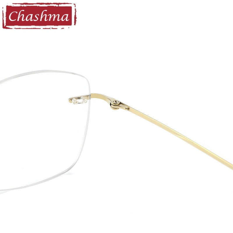 Chashma Ottica Unisex Rimless Rounded Square Titanium Eyeglasses 9017 Rimless Chashma Ottica