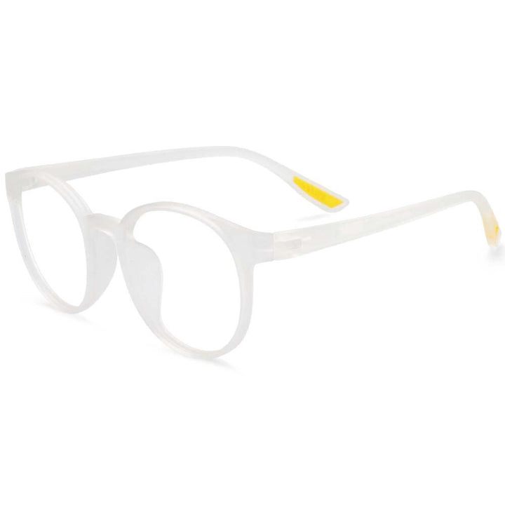 CCspace Unisex Full Rim Round Tr 90 Titanium Frame Eyeglasses 54168 Full Rim CCspace Clear