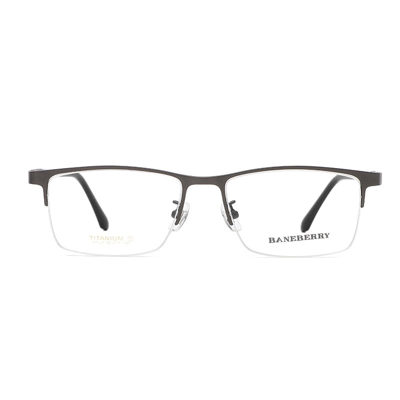 Zirosat Unisex Semi Rim Square Titanium Eyeglasses 71137 Semi Rim Zirosat