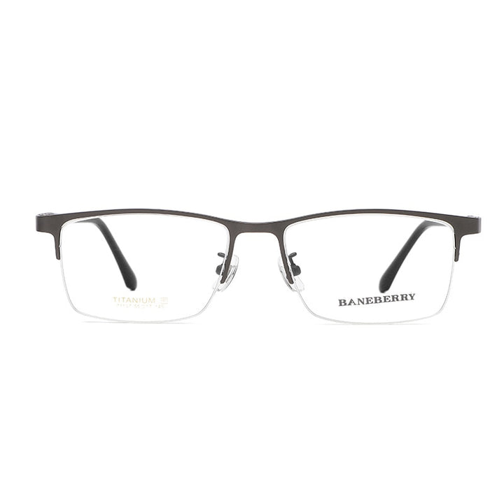Zirosat Unisex Semi Rim Square Titanium Eyeglasses 71137 Semi Rim Zirosat