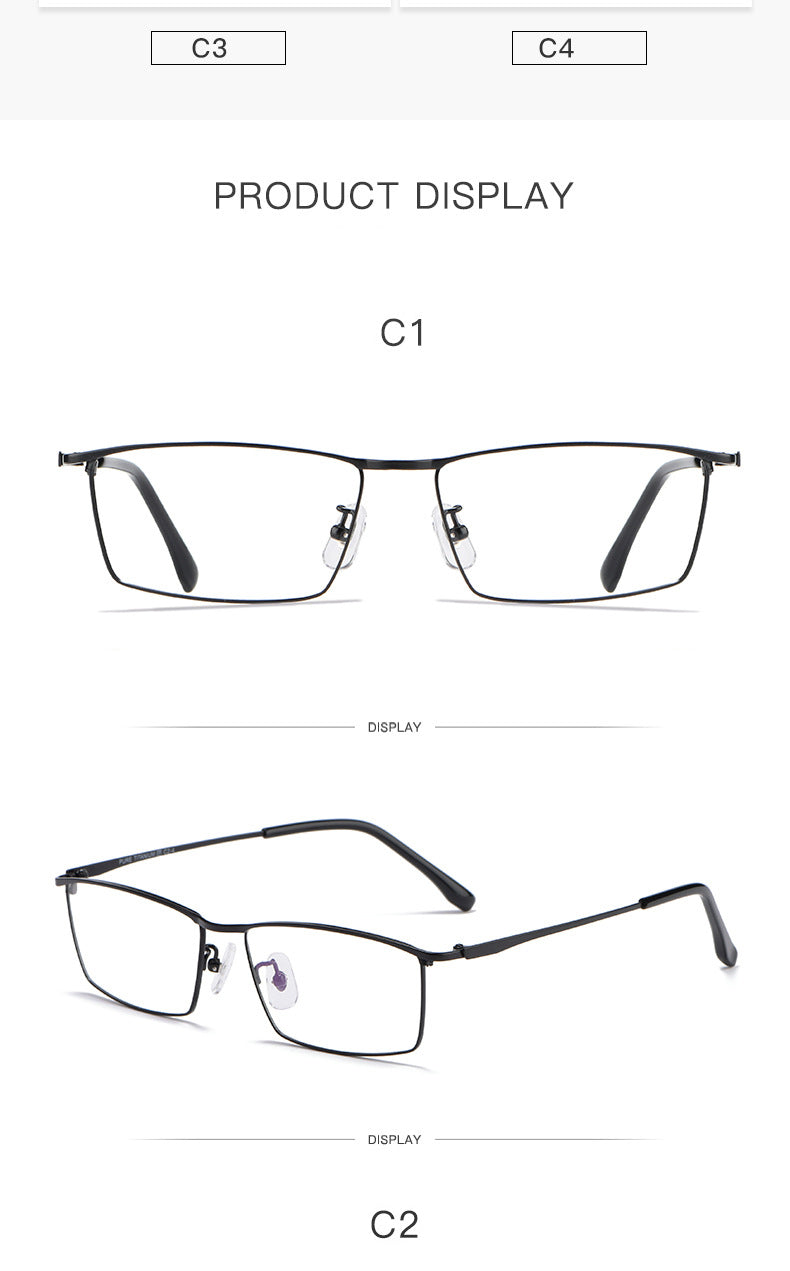 Hotochki Men's Full Rim Rectangle Titanium Alloy Frame Eyeglasses J85517 Full Rim Hotochki