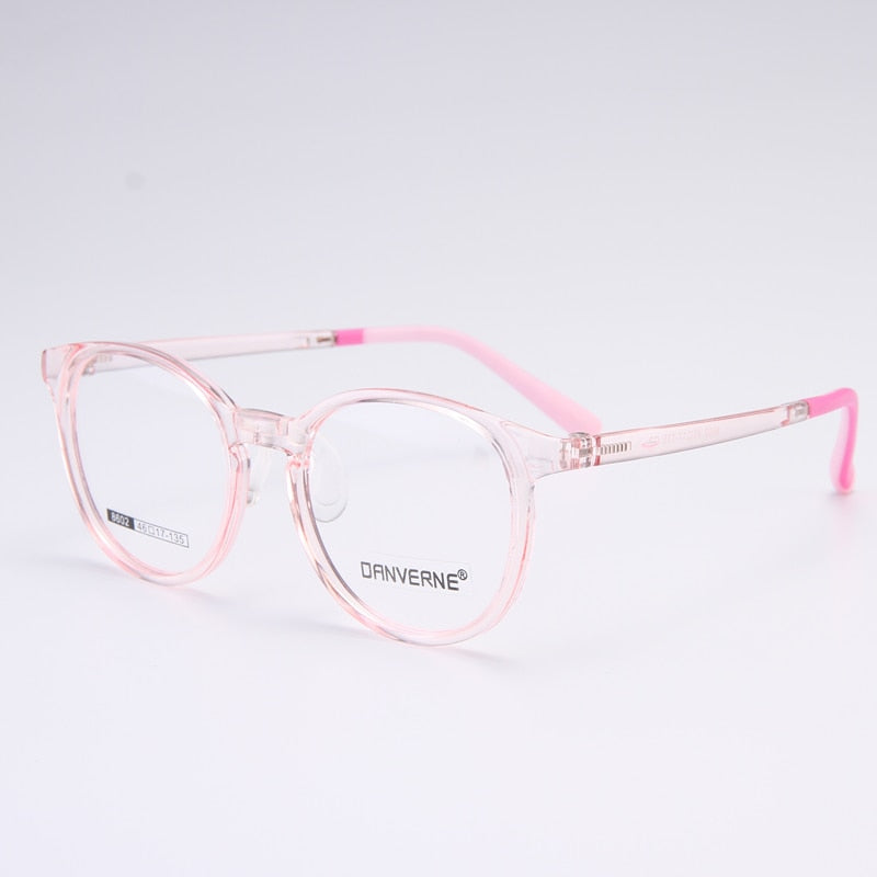Gmei Unisex Children's Full Rim Round Silicone TR90 Eyeglasses 8602 Full Rim Gmei Optical Pink  