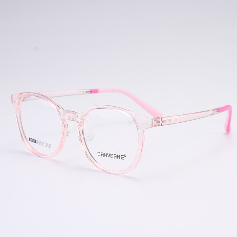 Gmei Unisex Children's Full Rim Round Silicone TR90 Eyeglasses 8602 Full Rim Gmei Optical Pink