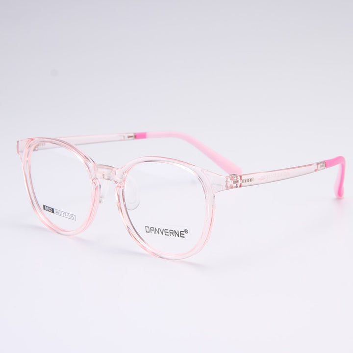 Gmei Unisex Children's Full Rim Round Silicone TR90 Eyeglasses 8602 Full Rim Gmei Optical Pink