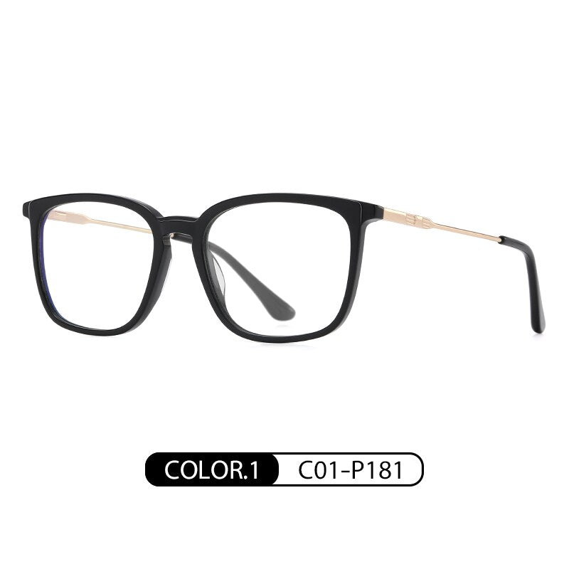 Zirosat Unisex Full Rim Square Acetate Eyeglasses Bj9203 Full Rim Zirosat C1