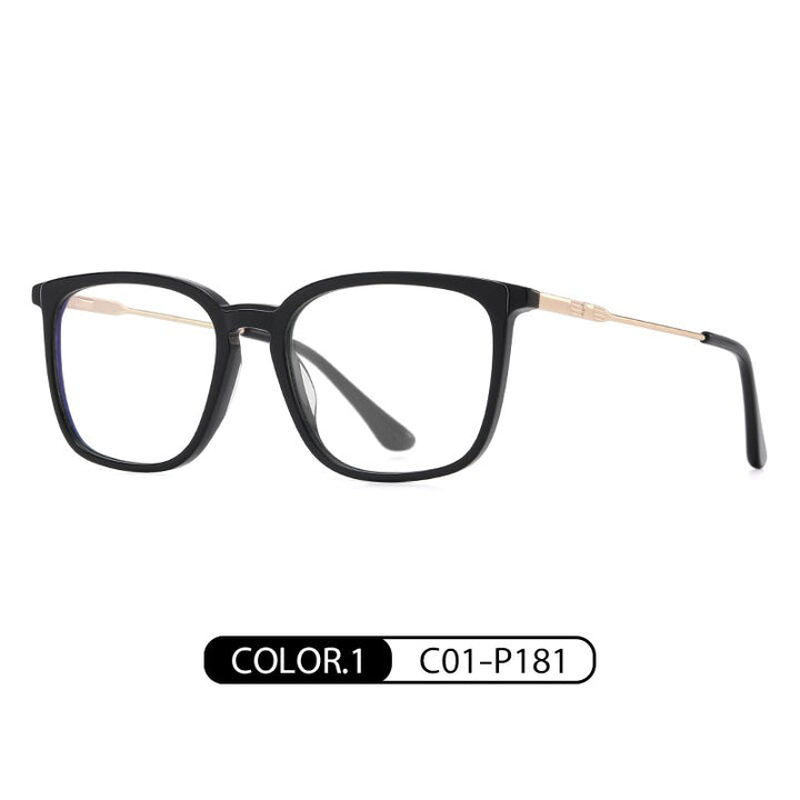 Zirosat Unisex Full Rim Square Acetate Eyeglasses Bj9203 Full Rim Zirosat C1