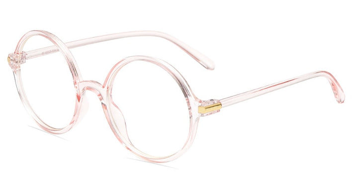 CCspace Unisex Full Rim Round Resin Frame Eyeglasses 54490 Full Rim CCspace China Pink