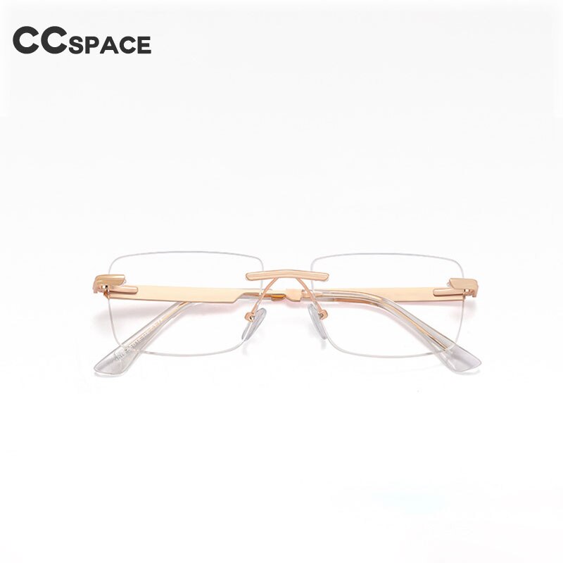 CCspace Unisex Rimless Square Alloy Eyeglasses 55384 Rimless CCspace