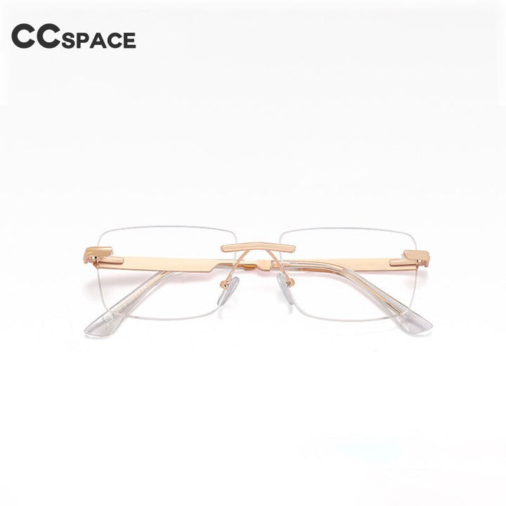 CCspace Unisex Rimless Square Alloy Eyeglasses 55384 Rimless CCspace