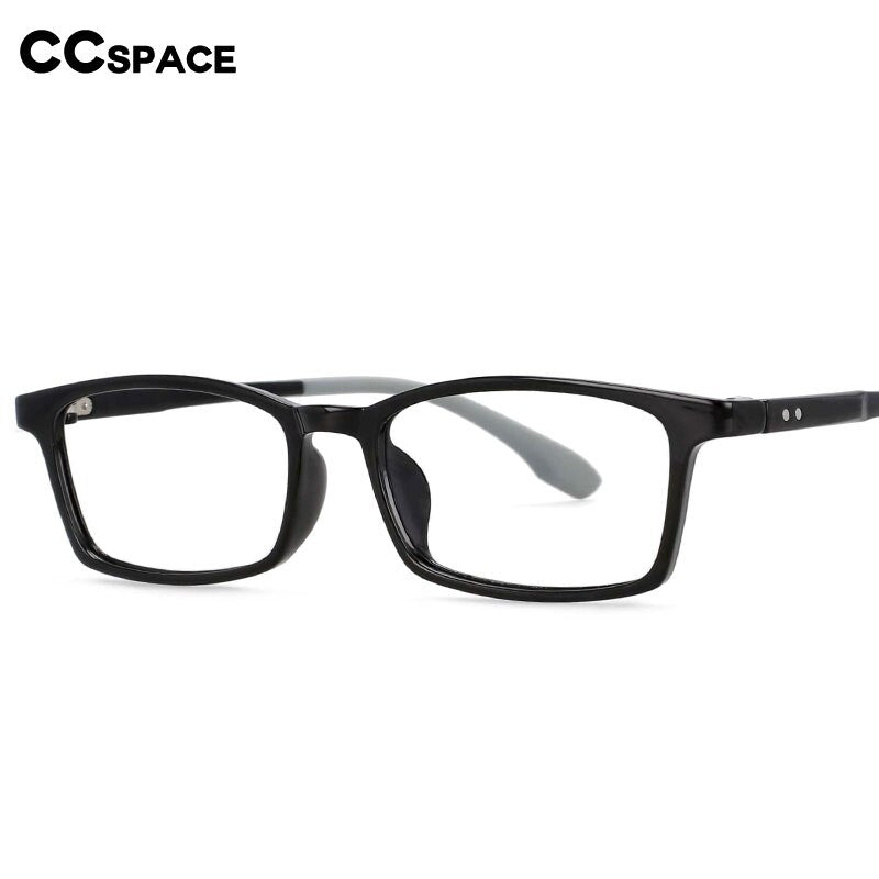 CCspace Unisex Youth Size Full Rim Rectangle Tr 90 Titanium Frame Eyeglasses 54465 Full Rim CCspace