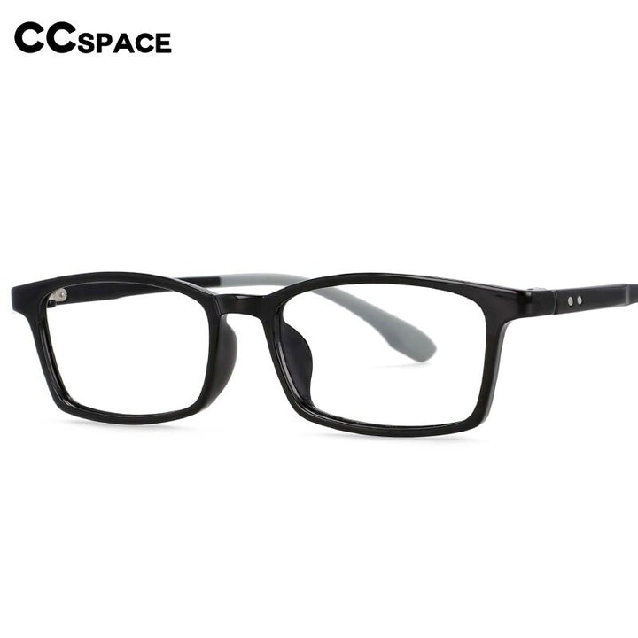 CCspace Unisex Youth Size Full Rim Rectangle Tr 90 Titanium Frame Eyeglasses 54465 Full Rim CCspace