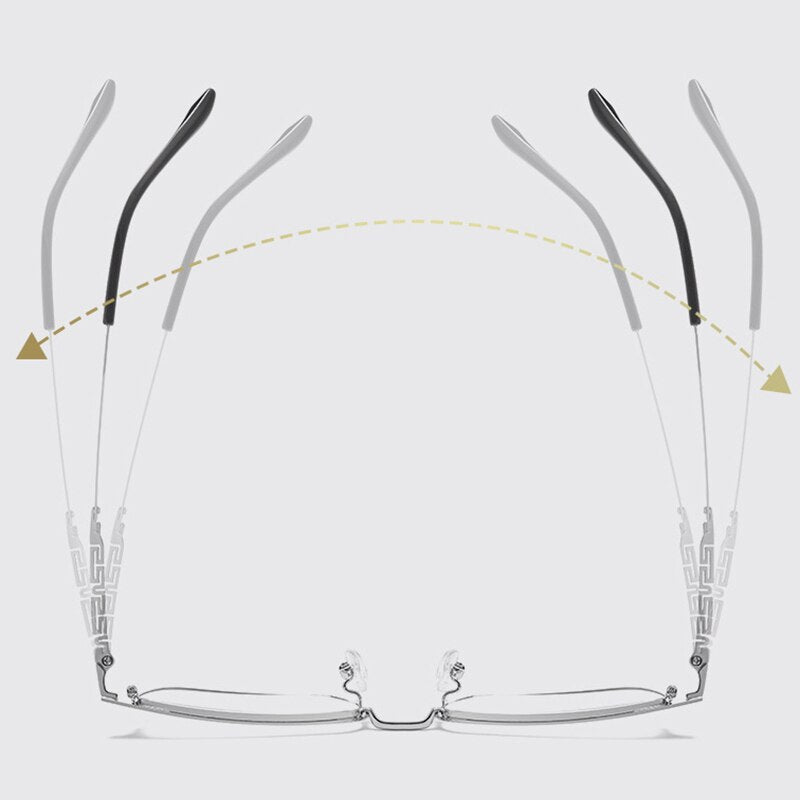 Handoer Men's Full Rim Square Titanium Alloy Eyeglasses 3827j Full Rim Handoer   