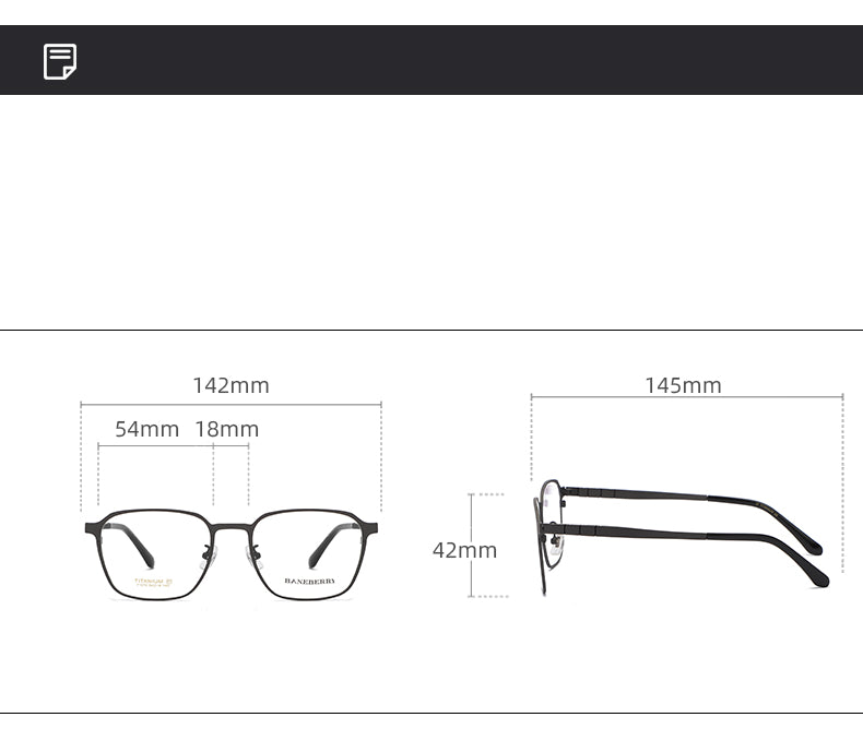 Reven Jate Unisex Full Rim Square Titanium Frame Eyeglasses 71075 Full Rim Reven Jate