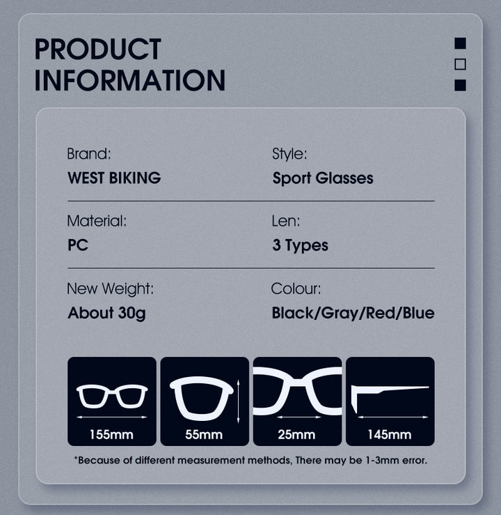 West Biking Unisex Semi Rim Fit Over Myopic Polarized Sunglasses Yp0703144-146 Sunglasses West Biking