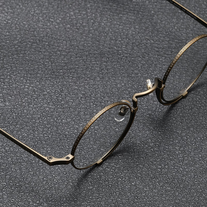 Gatenac Unisex Full Rim Round Titanium Eyeglasses Gxyj998 Full Rim Gatenac