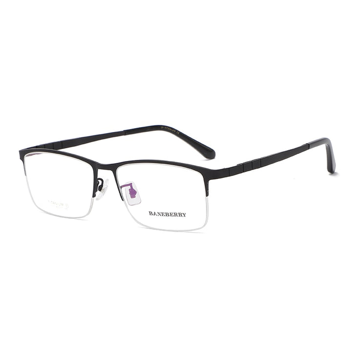 Reven Jate Unisex Semi Rim Rectangle Titanium Frame Eyeglasses 71111 Semi Rim Reven Jate