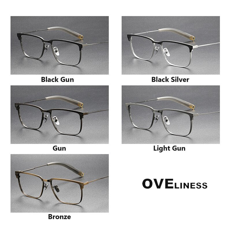Oveliness Unisex Full Rim Square Acetate Titanium Eyeglasses Lsa104 Full Rim Oveliness