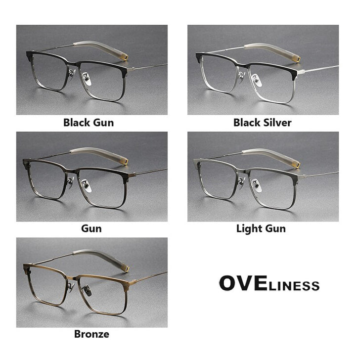 Oveliness Unisex Full Rim Square Acetate Titanium Eyeglasses Lsa104 Full Rim Oveliness