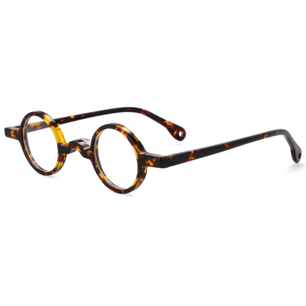 CCspace Unisex Full Rim Round Acetate Frame Eyeglasses 54250 Full Rim CCspace leopard