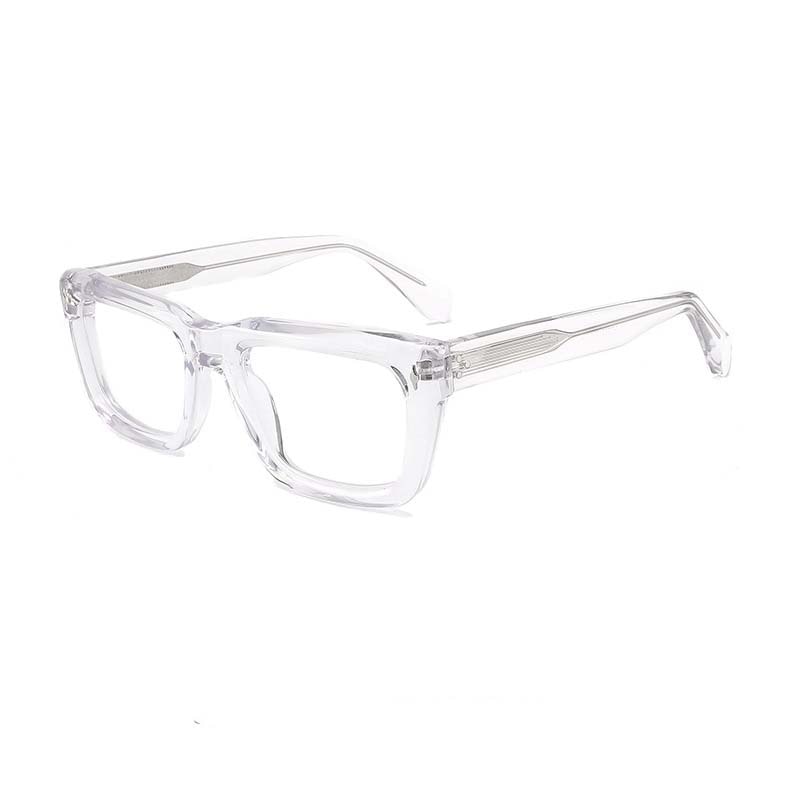 CCspace Unisex Full Rim Square Cat Eye Acetate Eyeglasses 54908 Full Rim CCspace Clear China