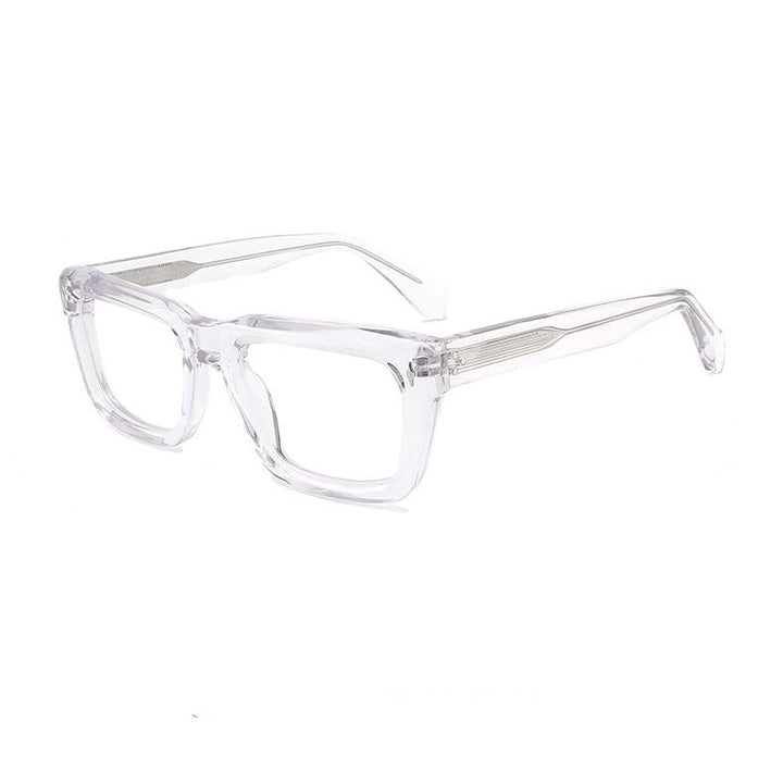 CCspace Unisex Full Rim Square Cat Eye Acetate Eyeglasses 54908 Full Rim CCspace Clear China