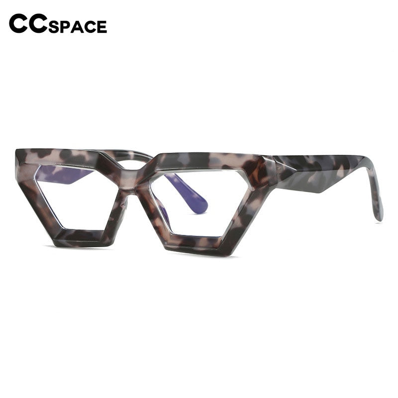 CCspace Women's Full Rim Oval Cat Eye Acetate Eyeglasses 55613 Full Rim CCspace