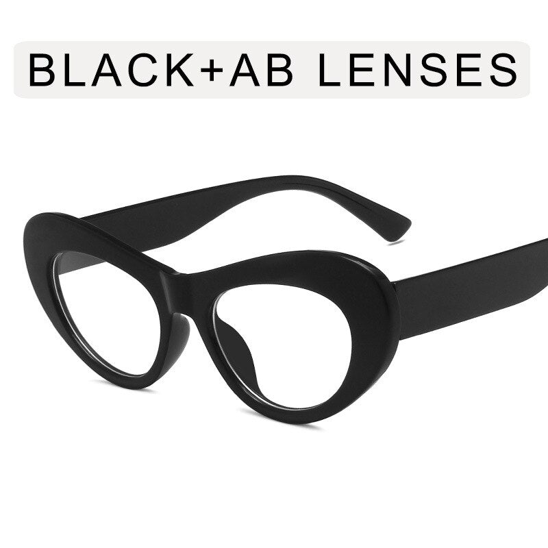 CCspace Women's Full Rim Big Cat Eye Acetate Titanium Eyeglasses 55514 Full Rim CCspace China Black
