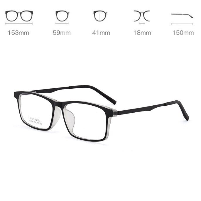 Cubojue Unisex Full Rim 155mm Oversized Tr 90 Titanium Myopic Reading Glasses Fy2009 Reading Glasses Cubojue