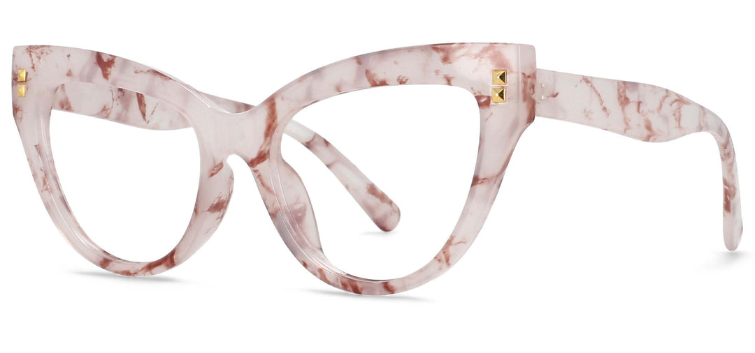 CCspace Women's Full Rim Big Cat Eye Acetate Eyeglasses S55337 Full Rim CCspace China PinkBeanC6