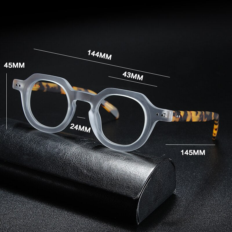 Gatenac Unisex Full Rim Round Square Acetate Eyeglasses Gxyj912 Full Rim Gatenac