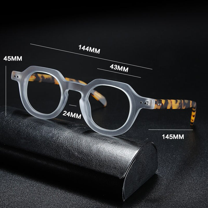 Gatenac Unisex Full Rim Round Square Acetate Eyeglasses Gxyj912 Full Rim Gatenac