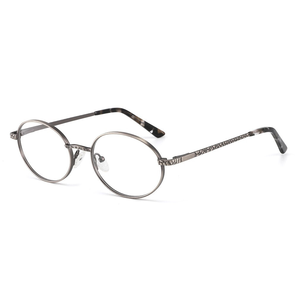 Laoyehui Unisex Full Rim Oval Alloy Reading Glasses Anti-Blue Light Glg9197 Reading Glasses Laoyehui 0 Grey 