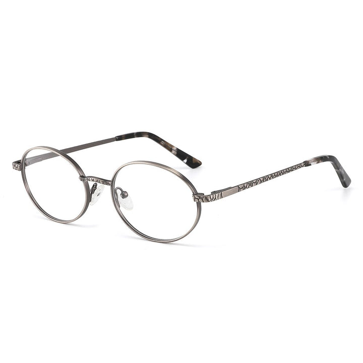 Laoyehui Unisex Full Rim Oval Alloy Reading Glasses Anti-Blue Light Glg9197 Reading Glasses Laoyehui 0 Grey
