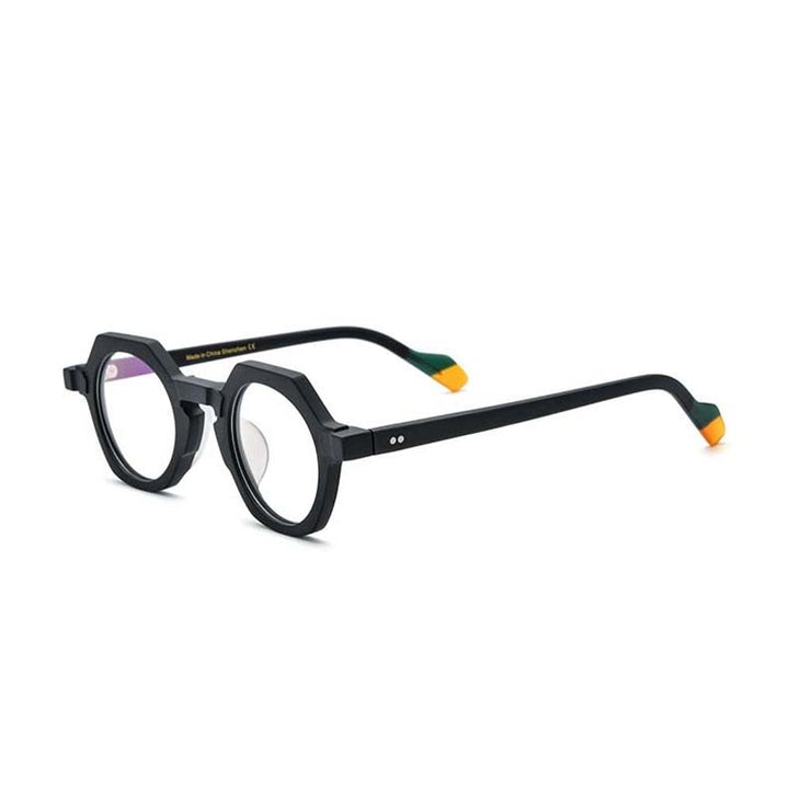 CCspace Unisex Full Rim Irregular Round Acetate Eyeglasses 55099 Full Rim CCspace C5Black China