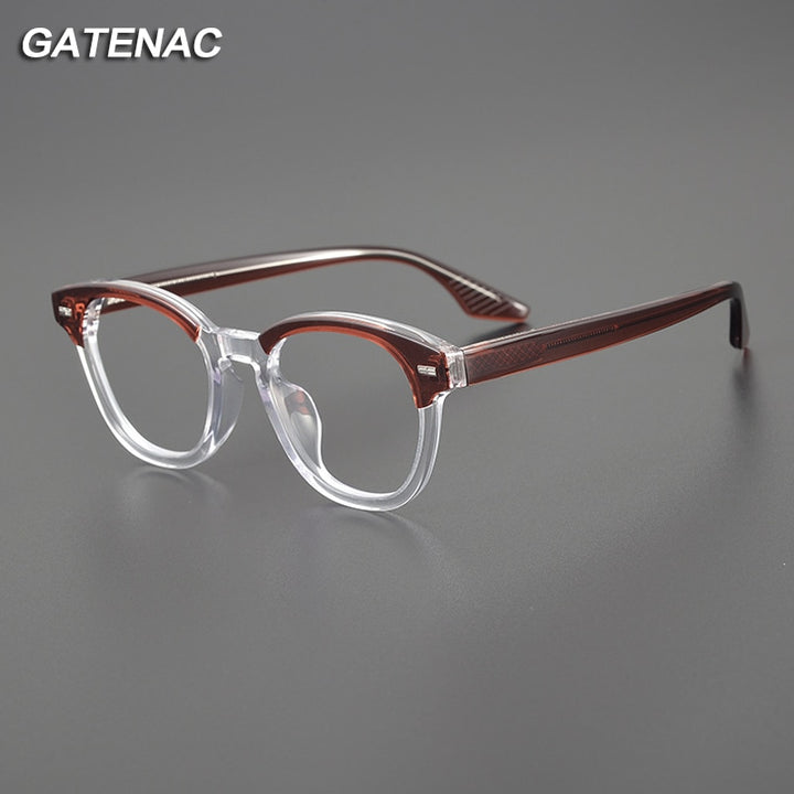 Gatenac Unisex Full Rim Square Acetate Eyeglasses Gxyj1113 Full Rim Gatenac
