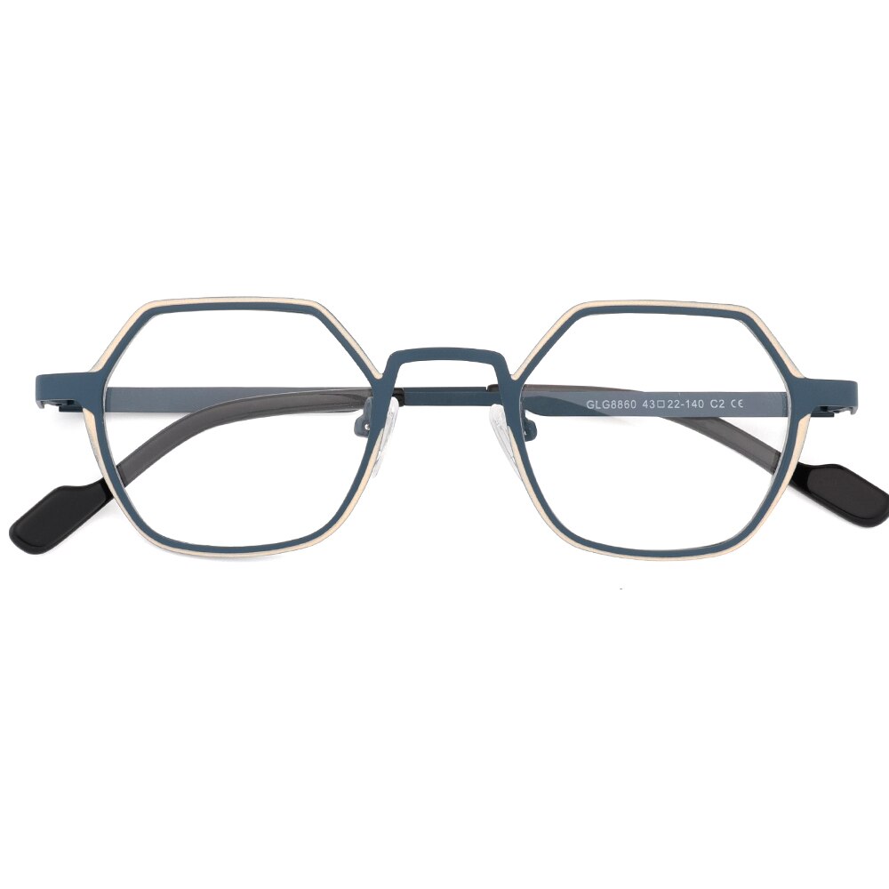 Laoyehui Unisex Full Rim Polygon Round Alloy Hyperopic Reading Glasses Anti Blue Light Glg8860 Reading Glasses Laoyehui