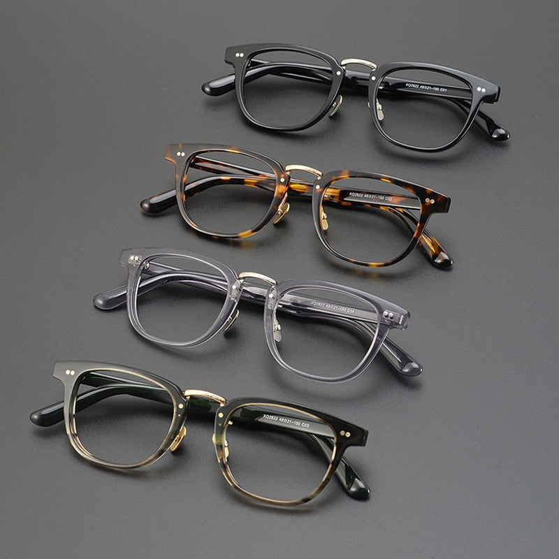Gatenac Unisex Full Rim Square Acetate Eyeglasses Gxyj938 Full Rim Gatenac