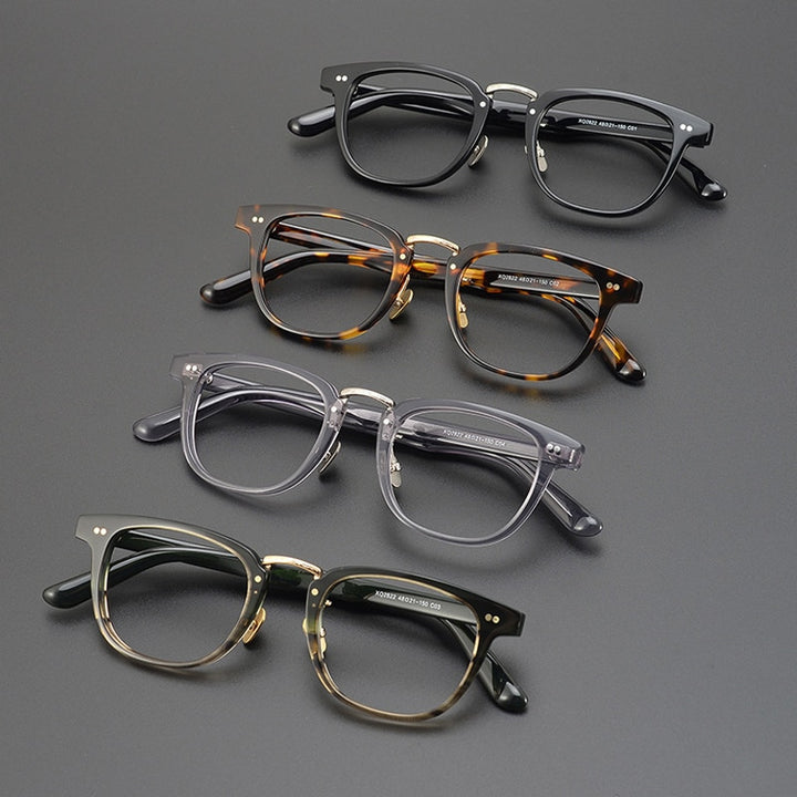 Gatenac Unisex Full Rim Square Acetate Eyeglasses Gxyj938 Full Rim Gatenac