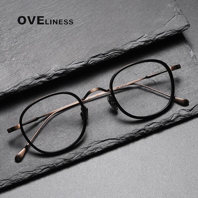 Oveliness Unisex Full Rim Round Square Titanium Eyeglasses 137 Full Rim Oveliness