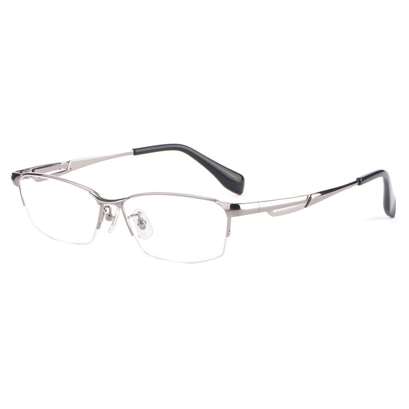 Hotochki Men's Semi Rim Rectangle Titanium Frame Eyeglasses E85759 Semi Rim Hotochki C3