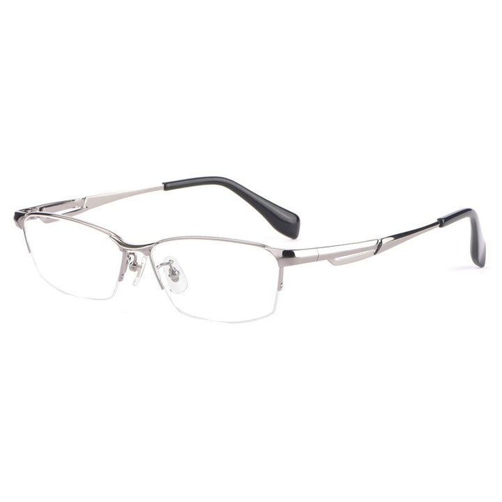 Hotochki Men's Semi Rim Rectangle Titanium Frame Eyeglasses E85759 Semi Rim Hotochki C3