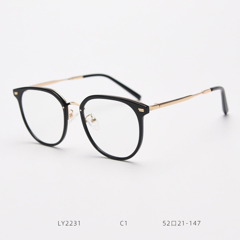 CCspace Unisex Full Rim Square Tr 90 Titanium Eyeglasses 55803 Full Rim CCspace BlackGold China