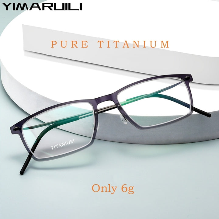 Yimaruili Unisex Full Rim Square Nylon Titanium Screwless Eyeglasses 6544ND Full Rim Yimaruili Eyeglasses