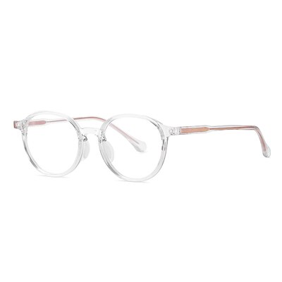 Ralferty Women's Full Rim Round Tr 90 Acetate Eyeglasses D204 Full Rim Ralferty C26 Transparent China