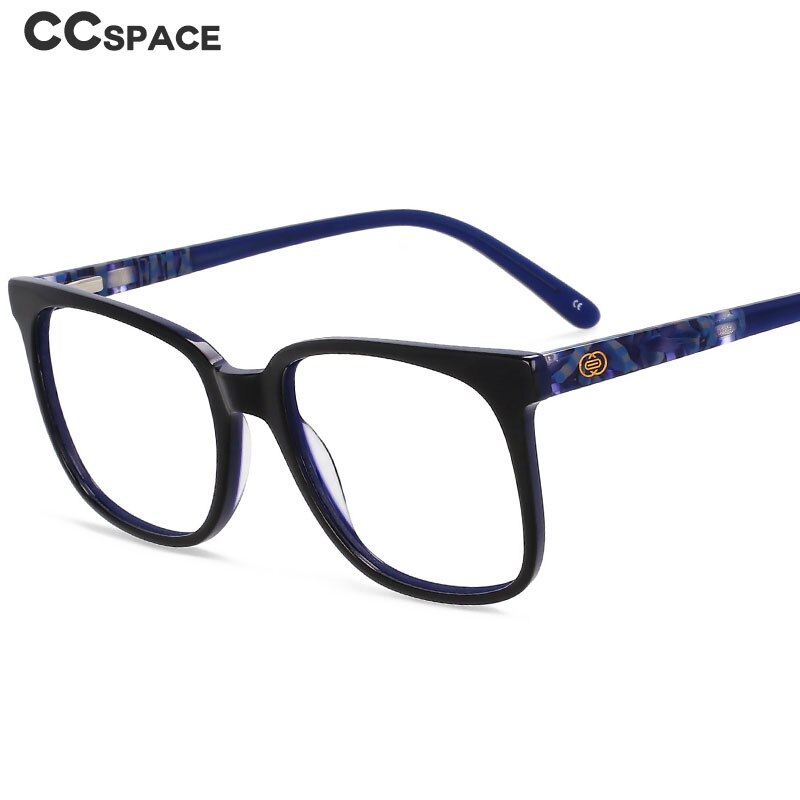 CCspace Unisex Full Rim Square Acetate Eyeglasses 55557 Full Rim CCspace
