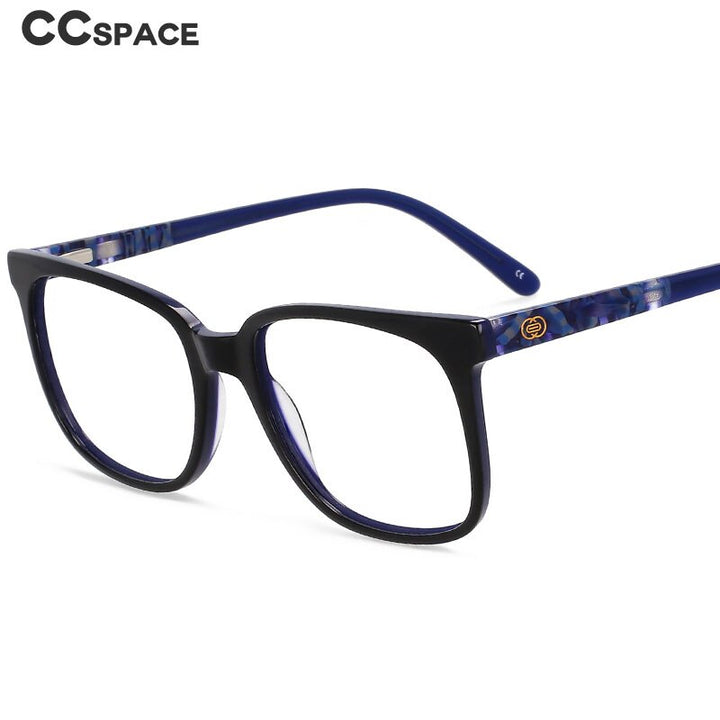 CCspace Unisex Full Rim Square Acetate Eyeglasses 55557 Full Rim CCspace
