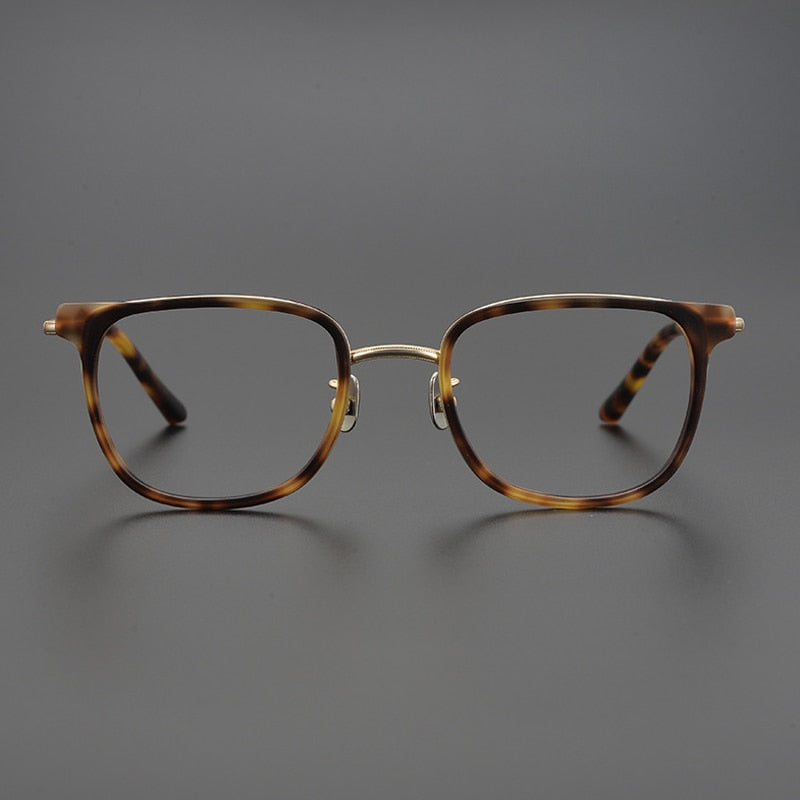 Gatenac Unisex Full Rim Square Acetate Titanium Eyeglasses Gxyj995 Full Rim Gatenac